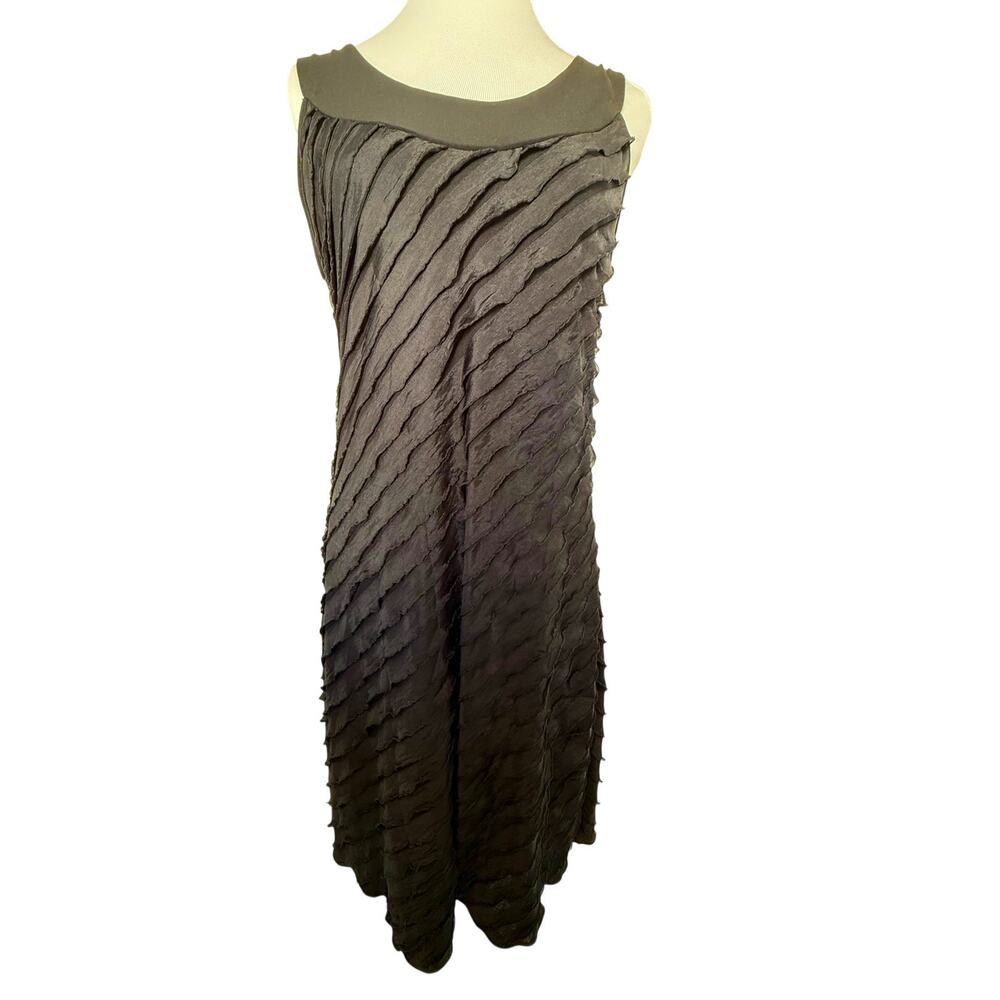 SKU2545 Christopher & Banks Women's Size Small Black Eyelash Chiffon Dress